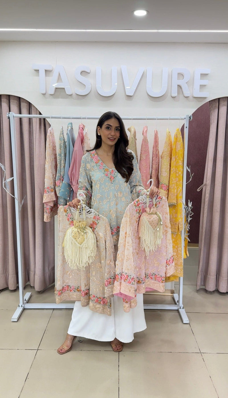 Tasuvure X MW  Shirts & Tops Reyna Gara Rose Dust Top - Beige