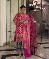 Tasuvure X MW  Tunic Set Mehak Jain in Banarasi Begum Tunic Set - Fuschia and Purple