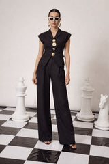 Tasuvure X MW Wellesley waistcoat- BLACK