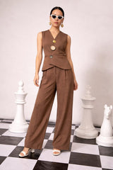Tasuvure X MW Wellesley waistcoat- BROWN