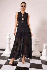 Tasuvure X MW Wellesley waistcoat skirt set- BLACK
