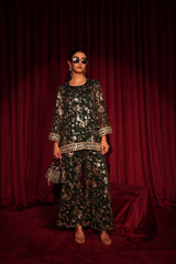 Tasuvure X MW  Zaira Zardosi Sharara Set - Green