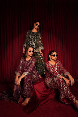 Tasuvure X MW  Zaira Zardosi Sharara Set - Green