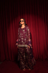 Tasuvure X MW  Zaira Zardosi Sharara Set - Maroon