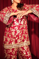 Tasuvure X MW  Zaira Zardosi Sharara Set - Red