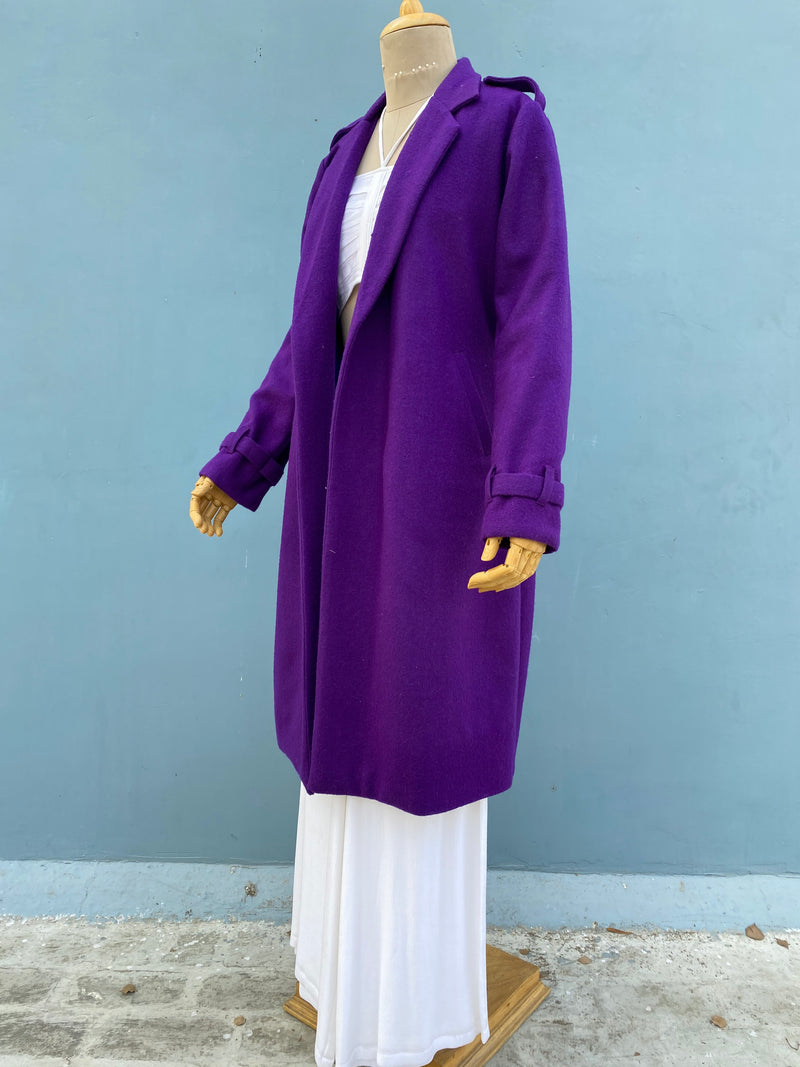 Woolen Purple Overcoat