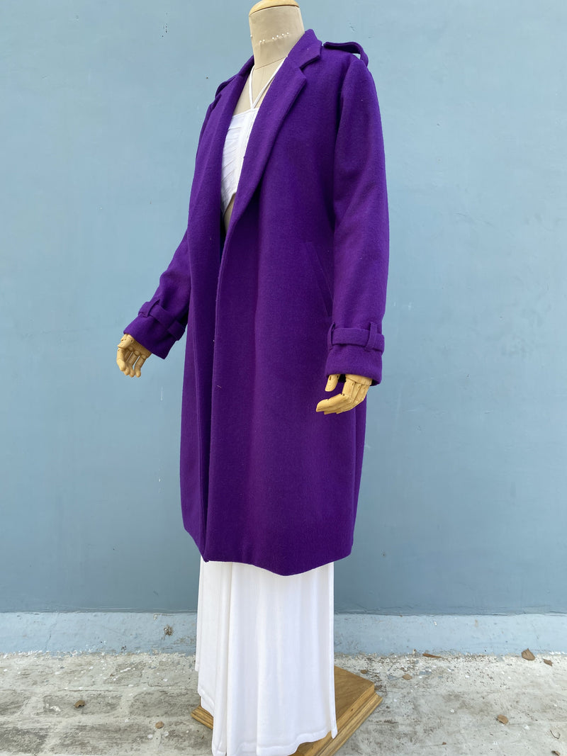 Woolen Purple Overcoat