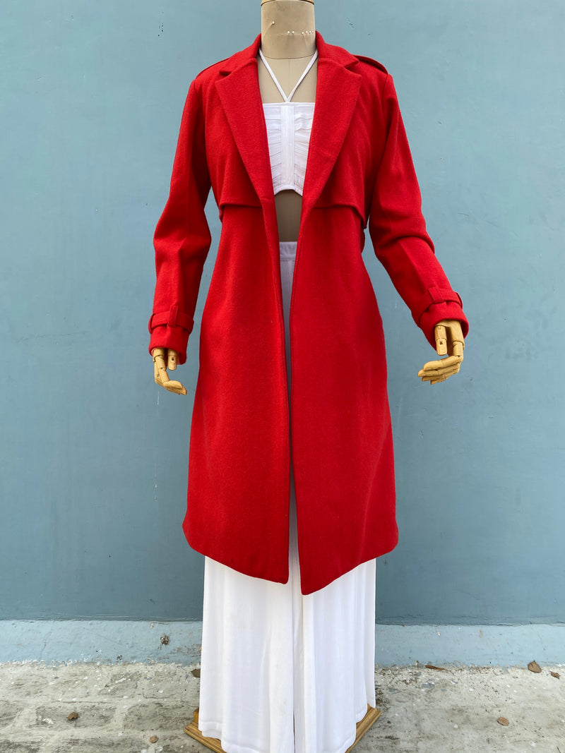 Woolen Red Overcoat