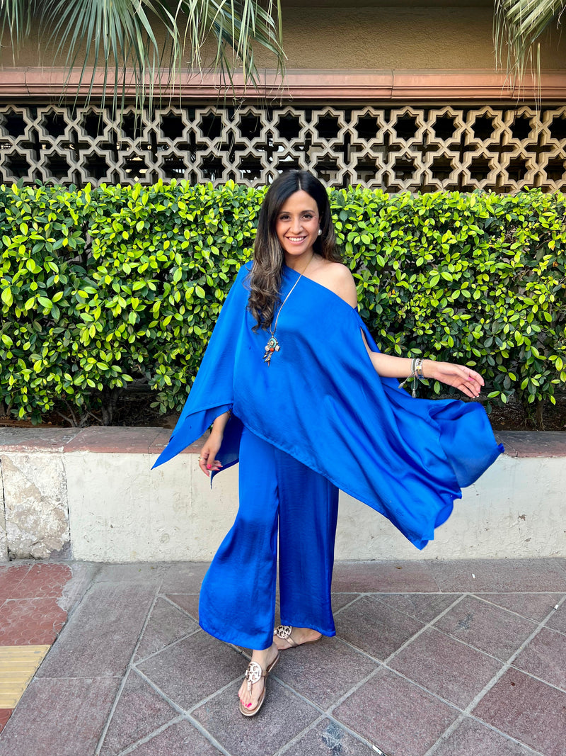 Blue off shoulder Top