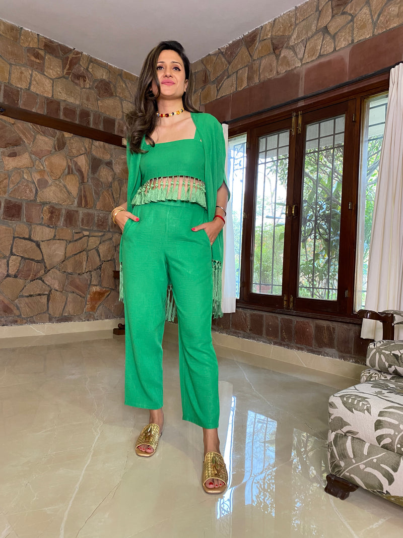 Green 3 pc Tassel Set