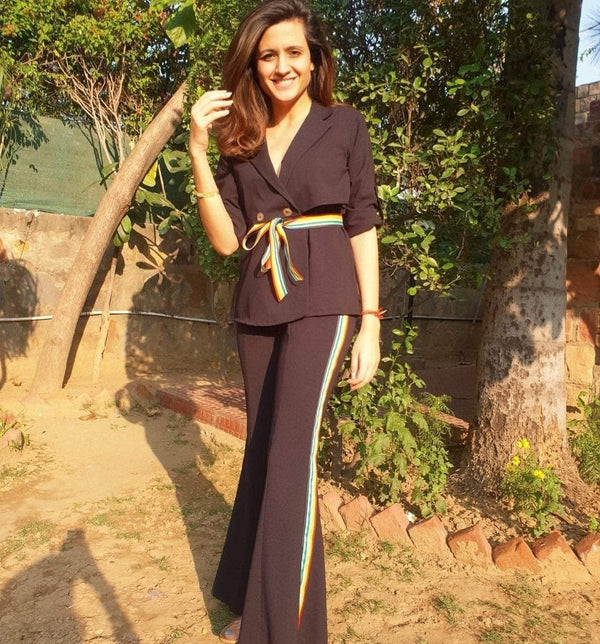 Mitaliwadhwa Bell Bottoms With a Trench Coat