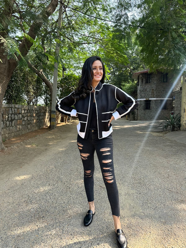Mitaliwadhwa Black Biker Jacket