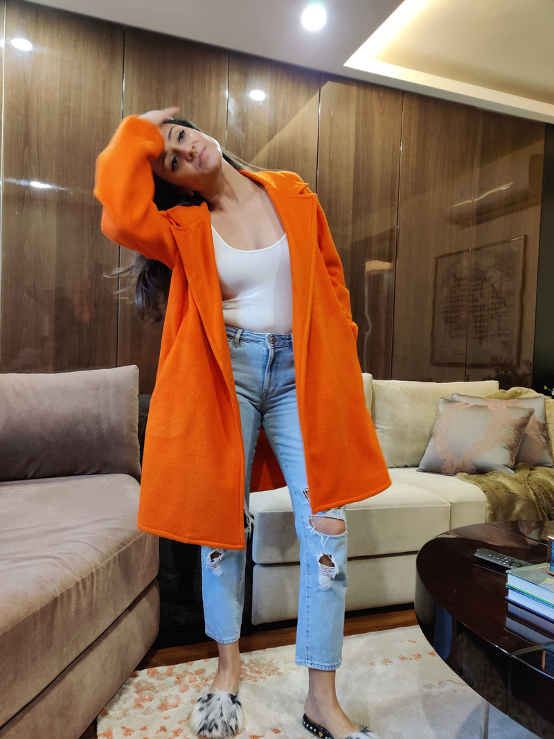 Mitaliwadhwa Blue and Pink fleece overcoat