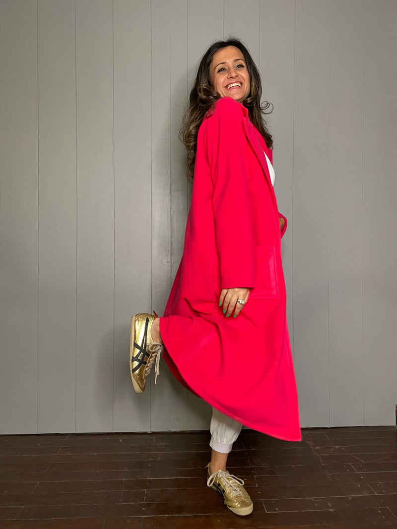 Mitaliwadhwa Blue and Pink fleece overcoat