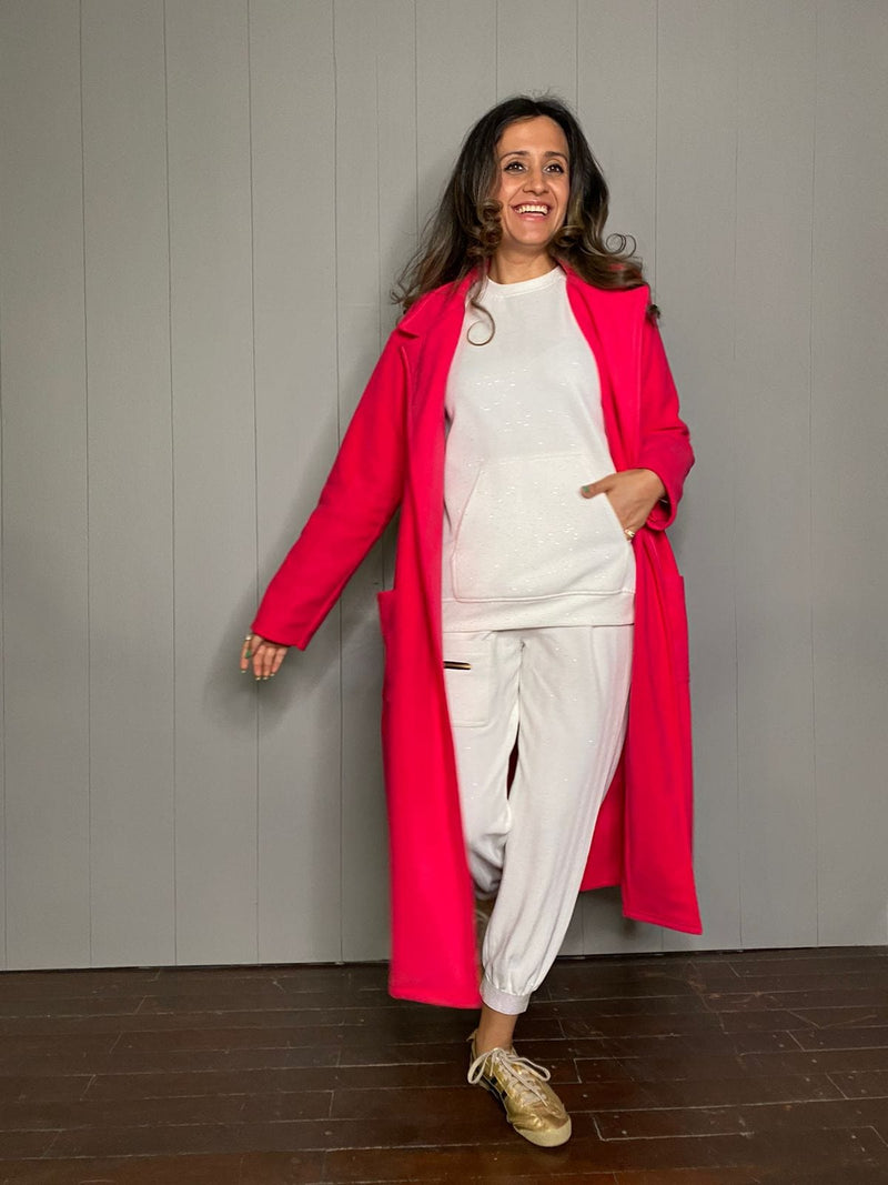 Mitaliwadhwa Blue and Pink fleece overcoat