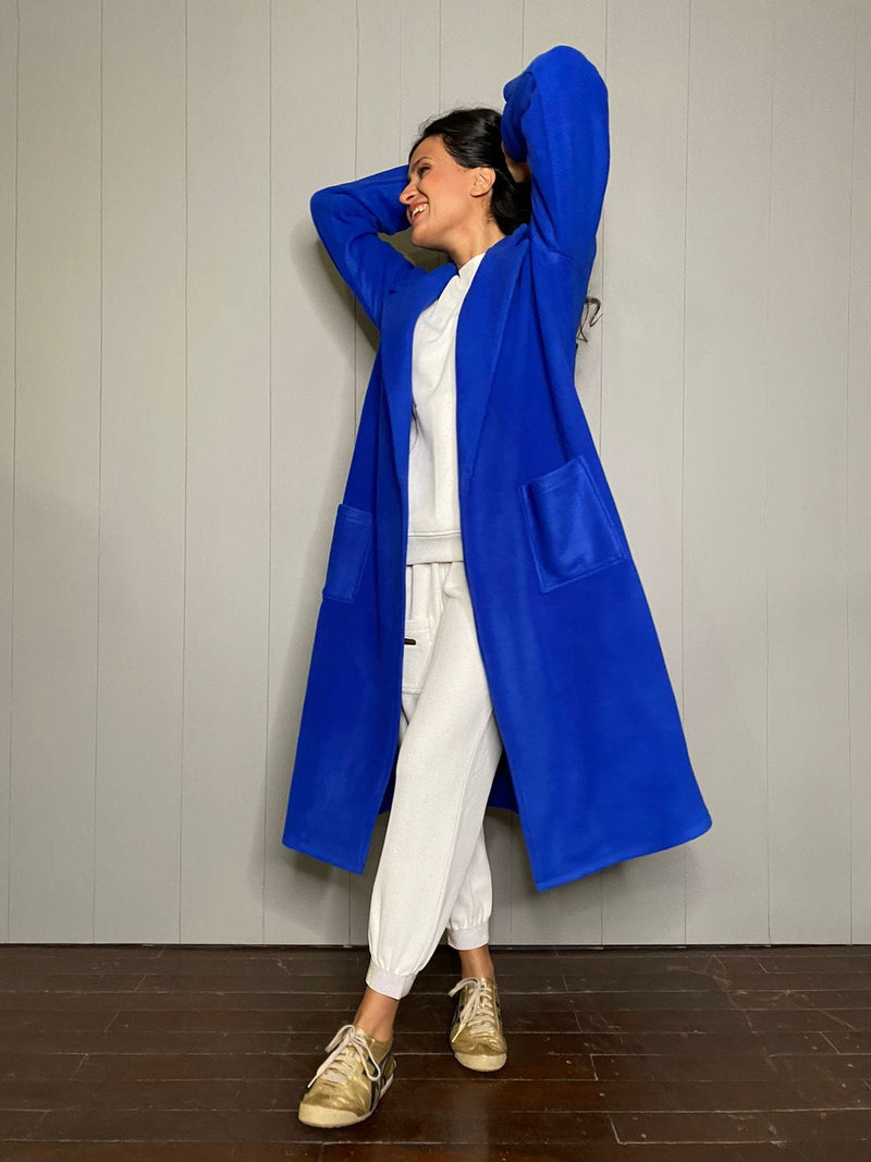 Mitaliwadhwa Blue and Pink fleece overcoat