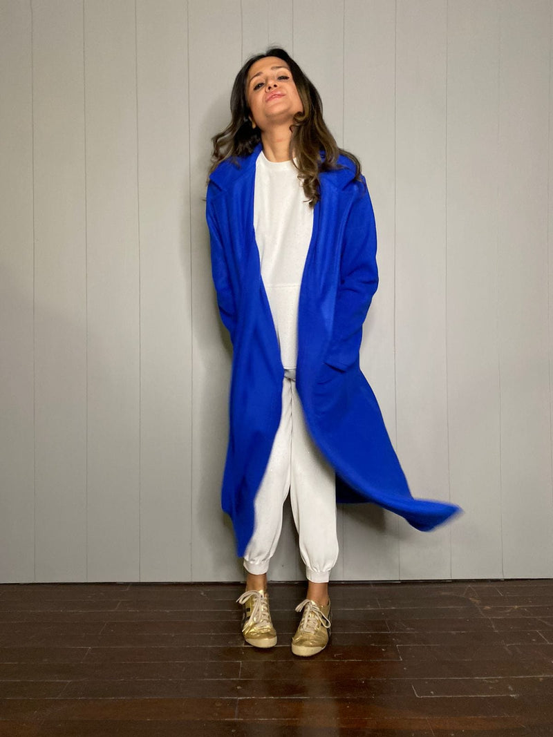 Mitaliwadhwa Blue and Pink fleece overcoat