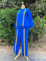 Mitaliwadhwa Cotton Knit Blue Fleece Sweatshirt Set