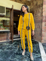 Mitaliwadhwa Cotton Knit Yellow Fleece Sweatshirt Set