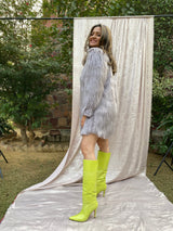 Mitaliwadhwa Faux Fur Lilac Dress