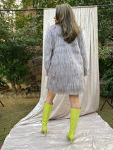 Mitaliwadhwa Faux Fur Lilac Dress
