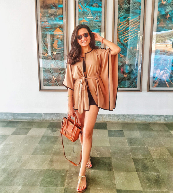 Mitaliwadhwa Kaftan Jacket with a Contrasting Piping Detail