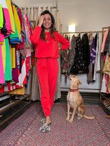 Mitaliwadhwa Orange Red Sweatshirt Set