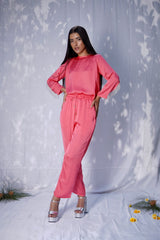 Mitaliwadhwa Peach Athleisure Set with Metallic Tassels