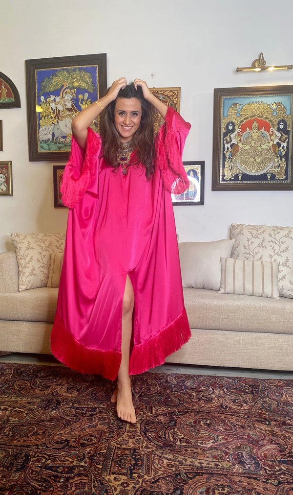 Mitaliwadhwa Pink Frill Kaftan