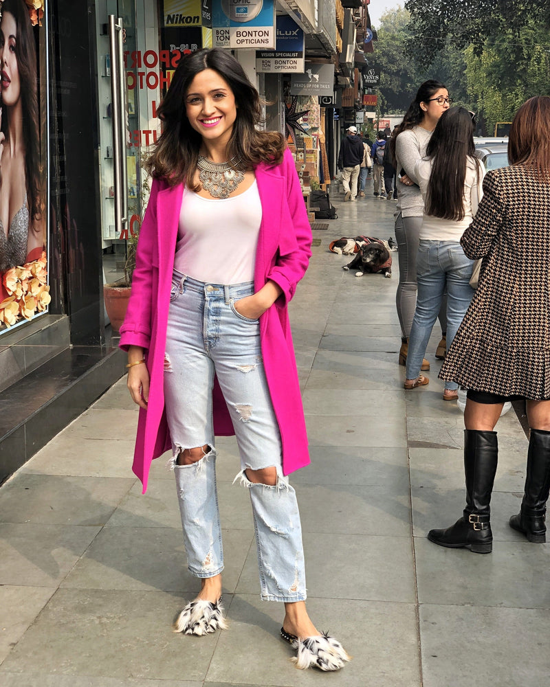 Mitaliwadhwa Poppin Pink Overcoat