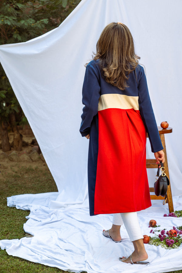 Mitaliwadhwa Red and blue overcoat