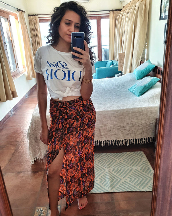 Mitaliwadhwa Snake Print Skirt