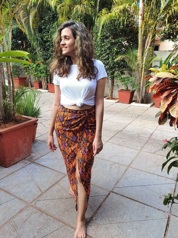 Mitaliwadhwa Snake Print Skirt