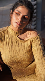 Mitaliwadhwa Tan Sweater Set