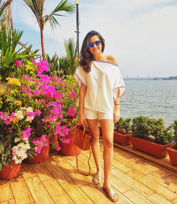 Mitaliwadhwa Top White Kaftan Top