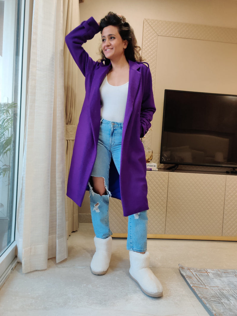 Mitaliwadhwa Woolen Purple Overcoat