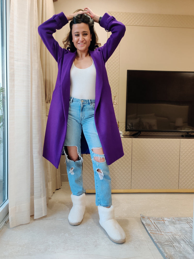 Mitaliwadhwa Woolen Purple Overcoat