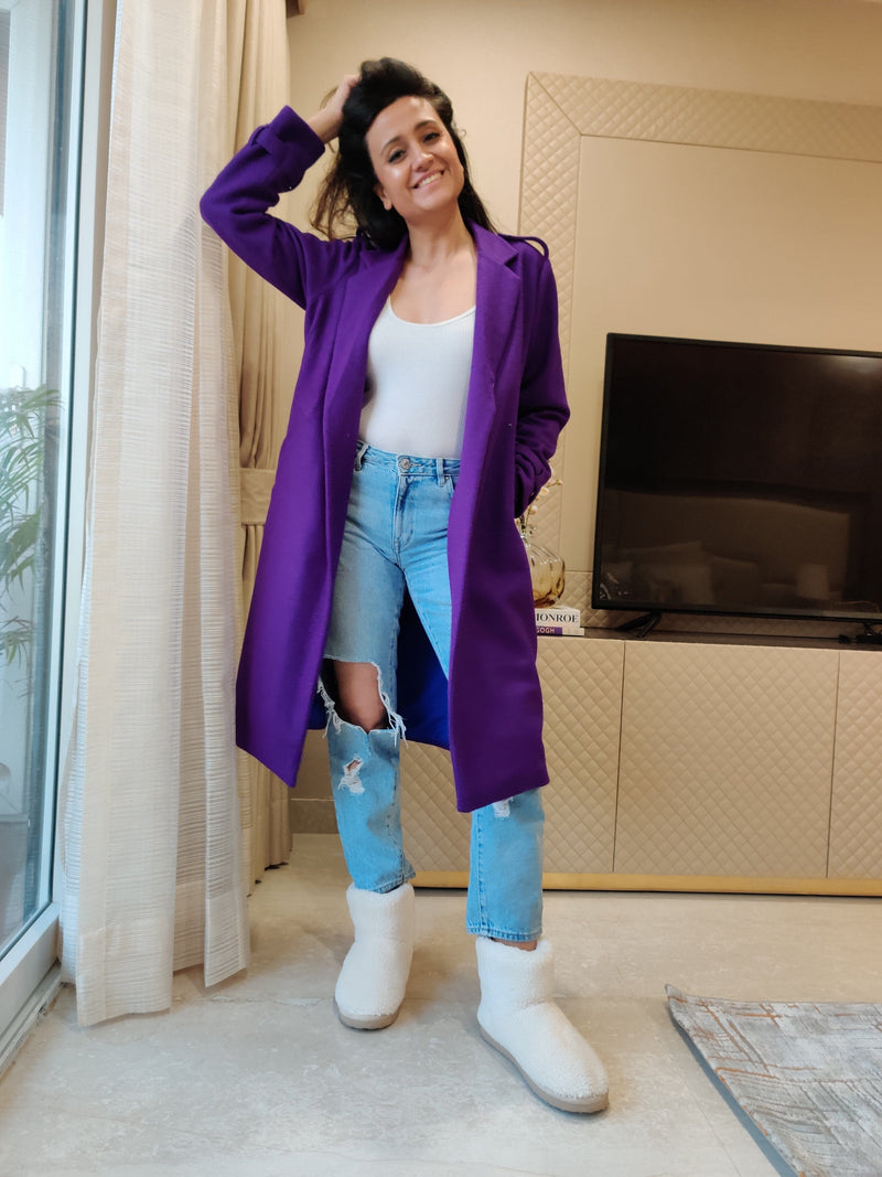 Mitaliwadhwa Woolen Purple Overcoat