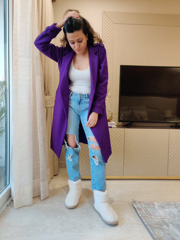Mitaliwadhwa Woolen Purple Overcoat