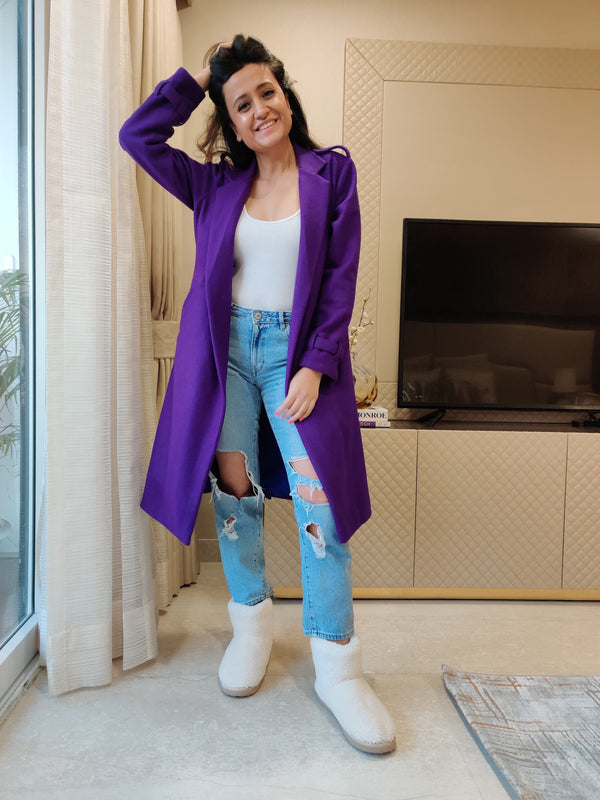 Mitaliwadhwa Woolen Purple Overcoat